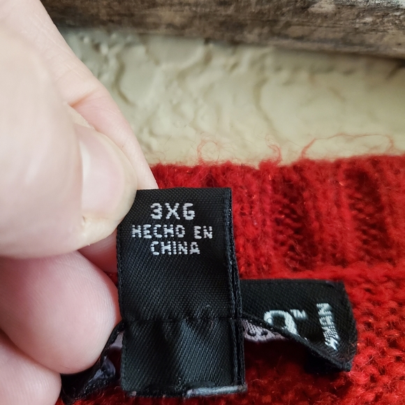 A.N.A. Open Weave 3/4 Kimono Sleeve Red Sweater 3X - Picture 6 of 7